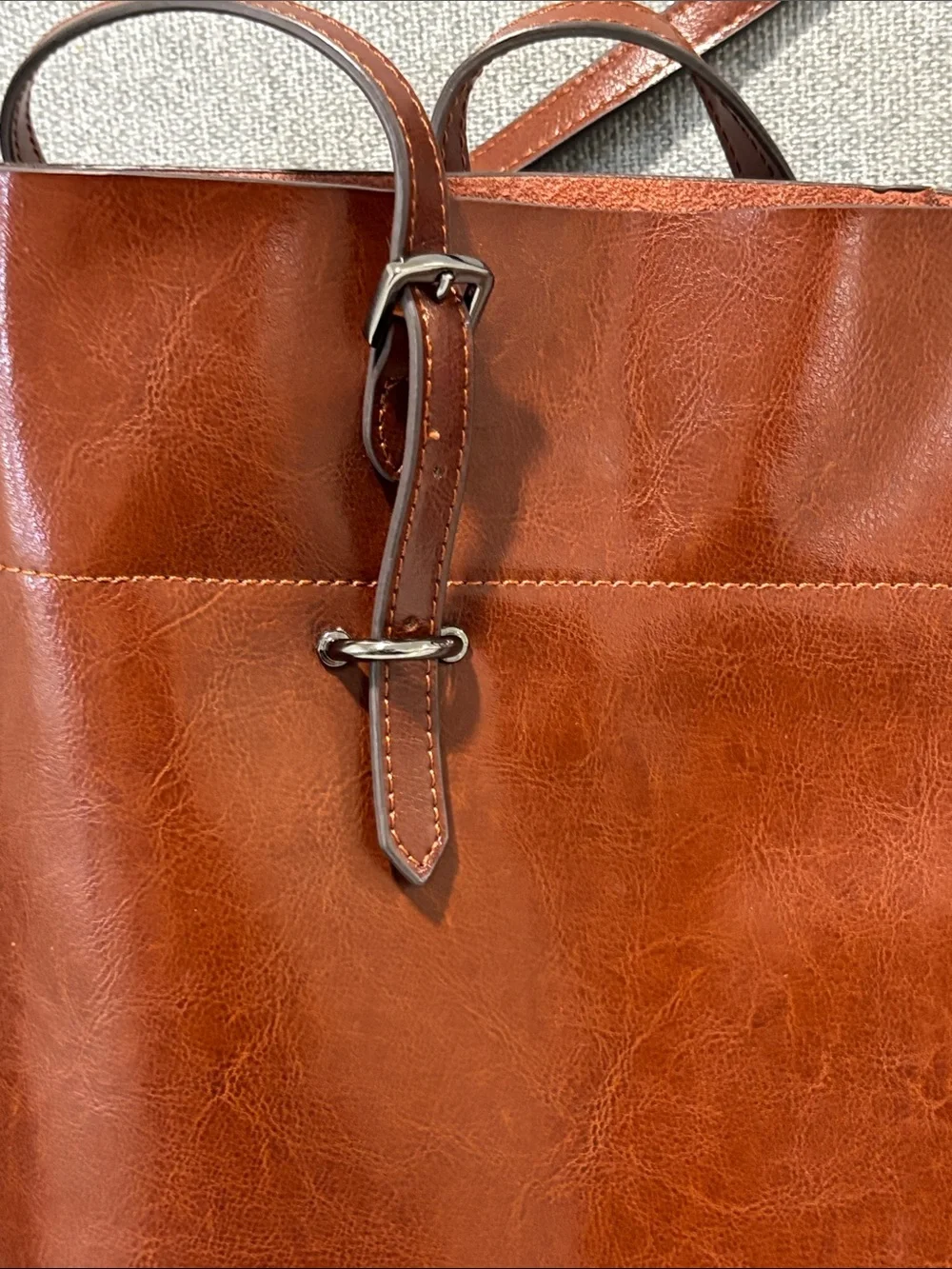 🩵Classic Brown genuine Leather Tote Bag - Women's Everyday Shoulder Bag